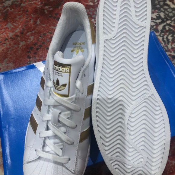 Womens adidas superstar gold stripe Clearance